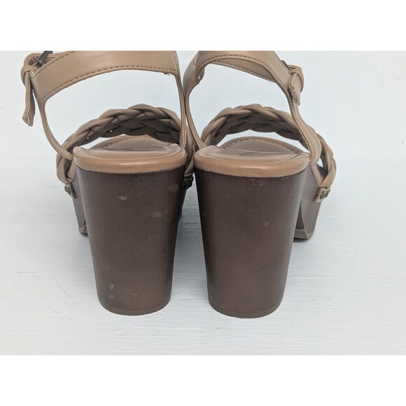 Torrid Brown Platform Block Heel Woven Braided Strappy Sandals Size 8.5WW - Picture 5 of 8